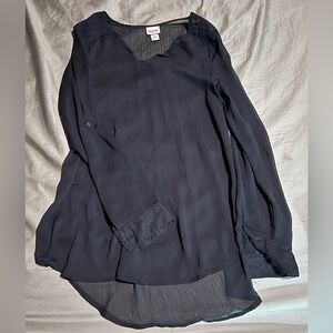 Elegant Black Sheer Blouse